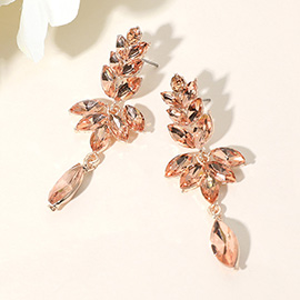 Marquise Stone Cluster Embellished Drop Evening Earrings