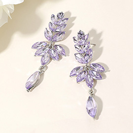 Marquise Stone Cluster Embellished Drop Evening Earrings