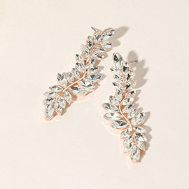 Marquise Stone Cluster Embellished Drop Evening Earrings