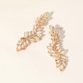 Marquise Stone Cluster Embellished Drop Evening Earrings