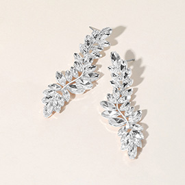 Marquise Stone Cluster Embellished Drop Evening Earrings