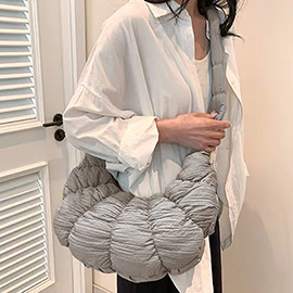 Quilted Puffer Croissant Crossbody Bag