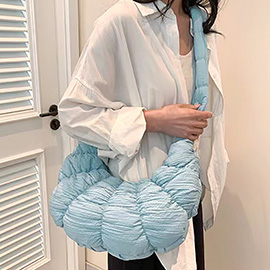 Quilted Puffer Croissant Cloud Crossbody Bag