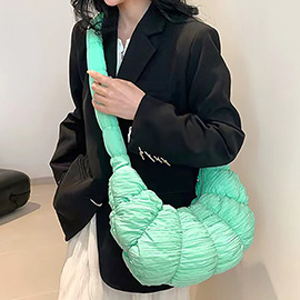 Quilted Puffer Croissant Cloud Crossbody Bag