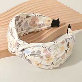 Flower Printed Knot Headband