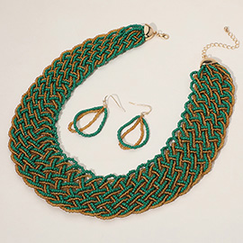 Bold Seed Beaded Collar Necklace