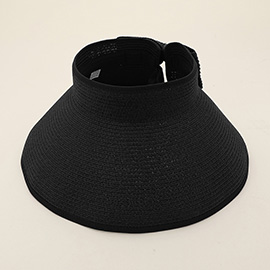 Wide Brim Straw Roll-Up Sun Visor Hat