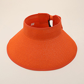 Wide Brim Straw Roll-Up Sun Visor Hat