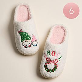 6Pairs - Gnome Noel Indoor Slippers
