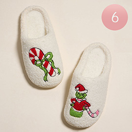 6Pairs - Grinch Holiday Indoor Slippers