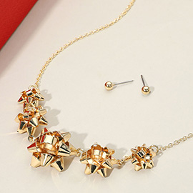 Christmas Gift Bow Link Necklace