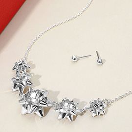 Christmas Gift Bow Link Necklace