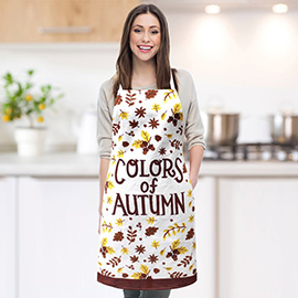 Autumn Leaves Pattern COLORS OF AUTUMN Message Printed Apron