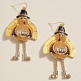 Dangling Legs Thanksgiving Turkey Earrings