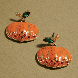 Fall Harvest Thanksgiving Pumpkin Stud Earrings