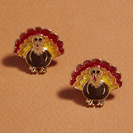Festive Thanksgiving Turkey Stud Earrings