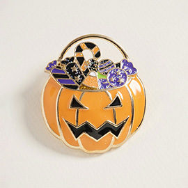 Halloween Jack O Pumpkin Lantern Pin Brooch