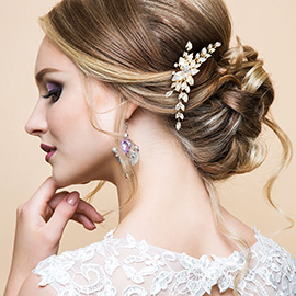 CZ Stone Cluster Flower Branch Hair Comb