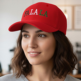 FA LA LA Message Embroidered Five Panel Canvas Snapback Baseball Cap