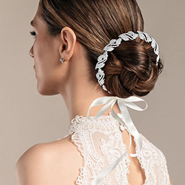 Rhinestone Paved Leaf Vine Wrap Headpiece