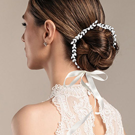 Marquise CZ Stone Cluster Leaf Vine Wrap Headpiece